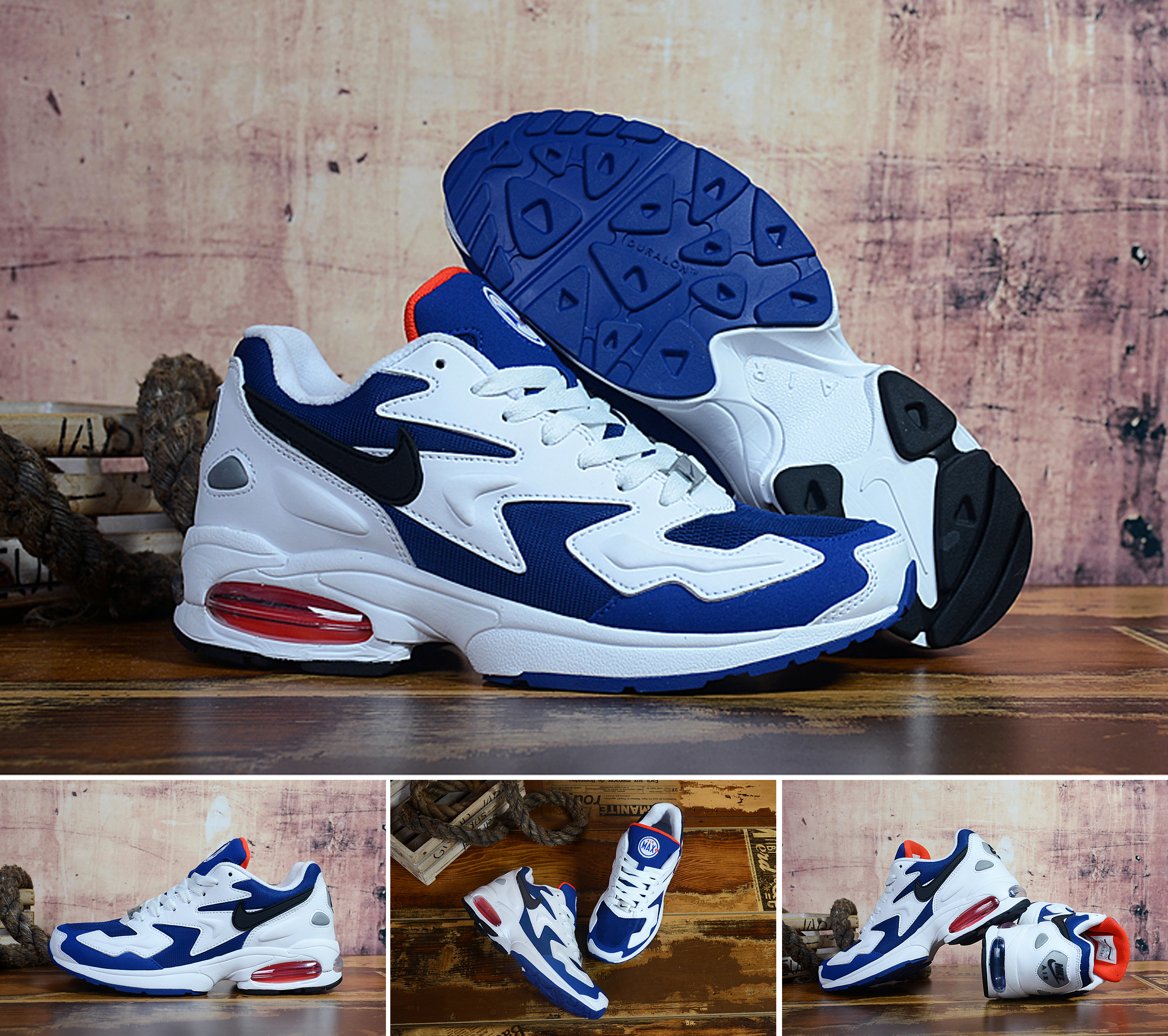 Air Max2 Light White Blue Shoes - Click Image to Close